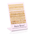 Gold Cherry/Snowflake Cutout Stud Earrings w/o Drilling asonjewelry