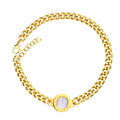 Gold Folding Double Bracelet with Black and White Shells asonjewelry