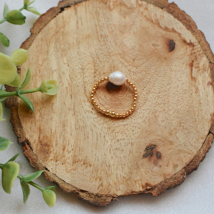 Gold Pearl Ring