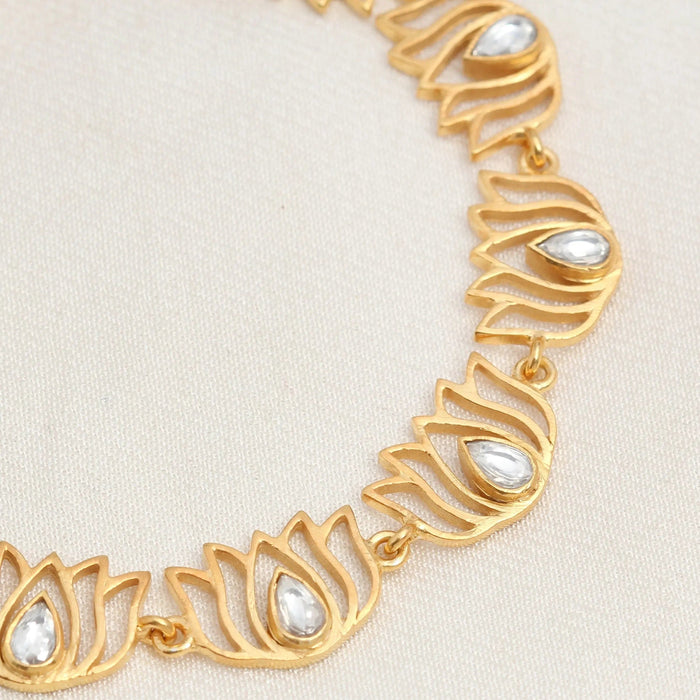 Gold Plated Silver Lotus Bracelet