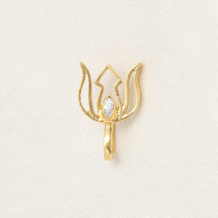 Gold Plated Silver Lotus Nose Clip
