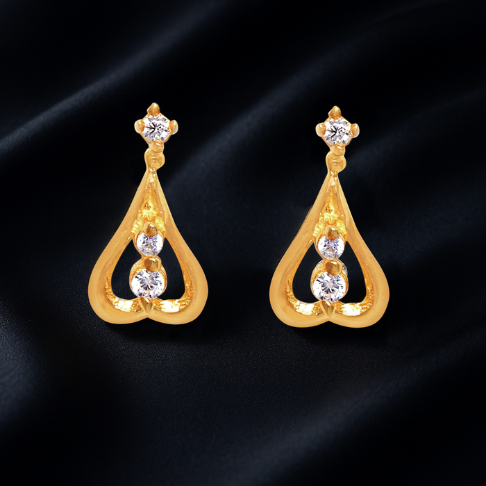Gold plated Zircon Silver Earring