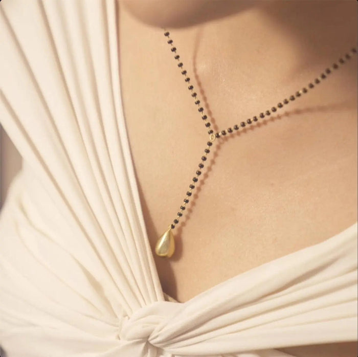 Golden Drop Silver Mangalsutra