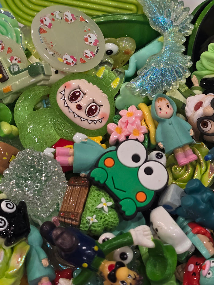 Green Mix Charms flat back