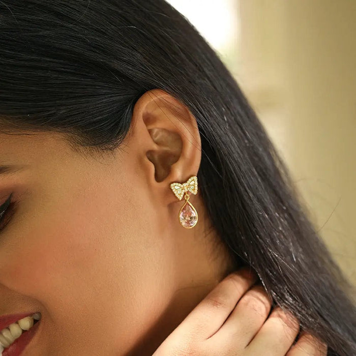 Gulabo Bow Earring In 92.5 Silver