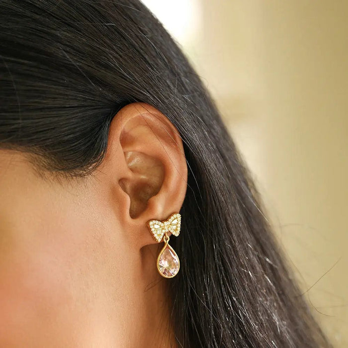 Gulabo Bow Earring In 92.5 Silver