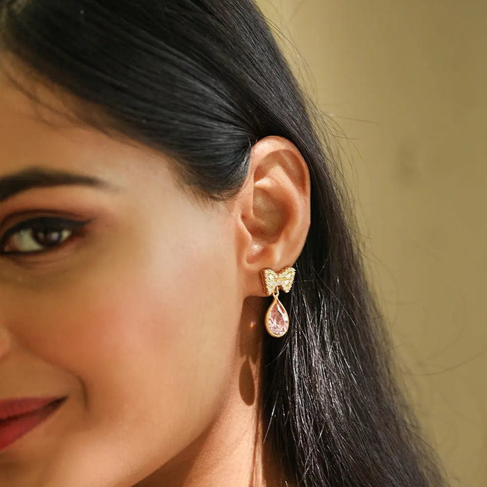 Gulabo Bow Earring In 92.5 Silver