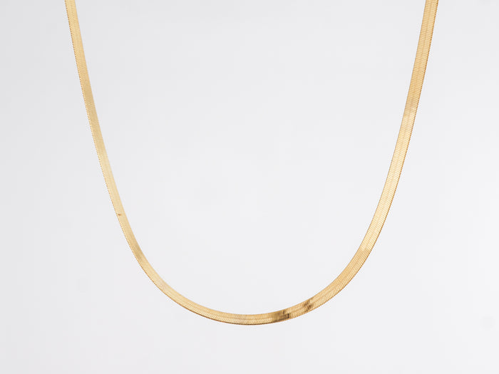 Herringbone Yellow Gold Necklace 18 inches Length in 10k