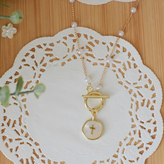 Ivory Grace Cross Necklace