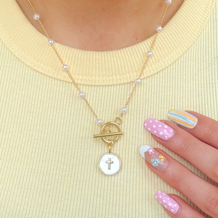 Ivory Grace Cross Necklace