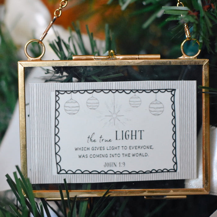John 1:9 Gold Frame Ornament