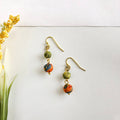 kantha double drop earrings