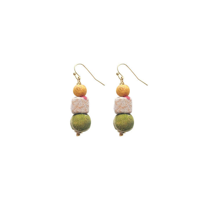 kantha shapes drop earrings