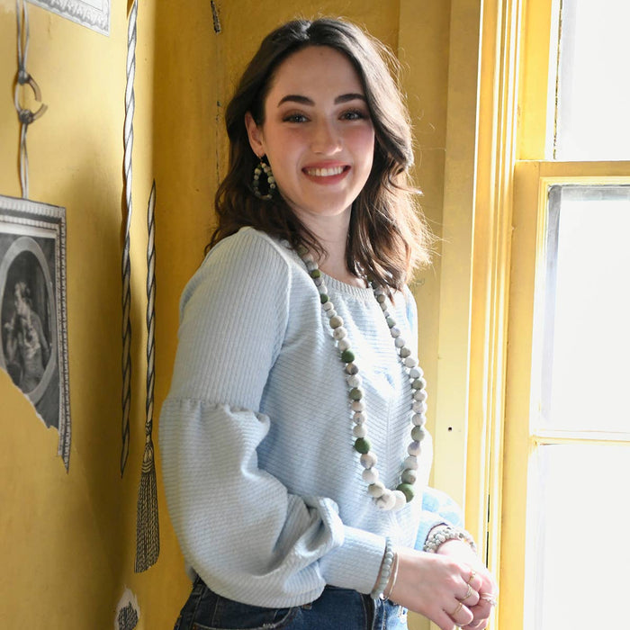kantha waves necklace