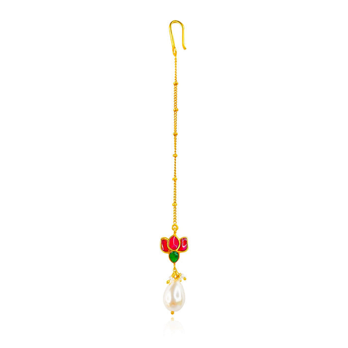 Kundan Lotus Silver 92.5 Mangtika