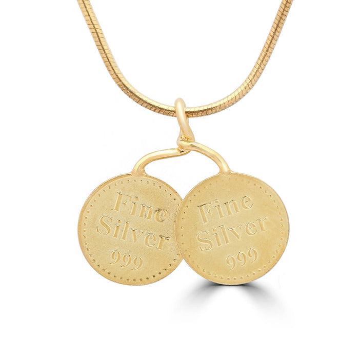 Lakshmi 999 Silver Double locket