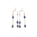lapis teardrop asymmetrical chandelier earrings