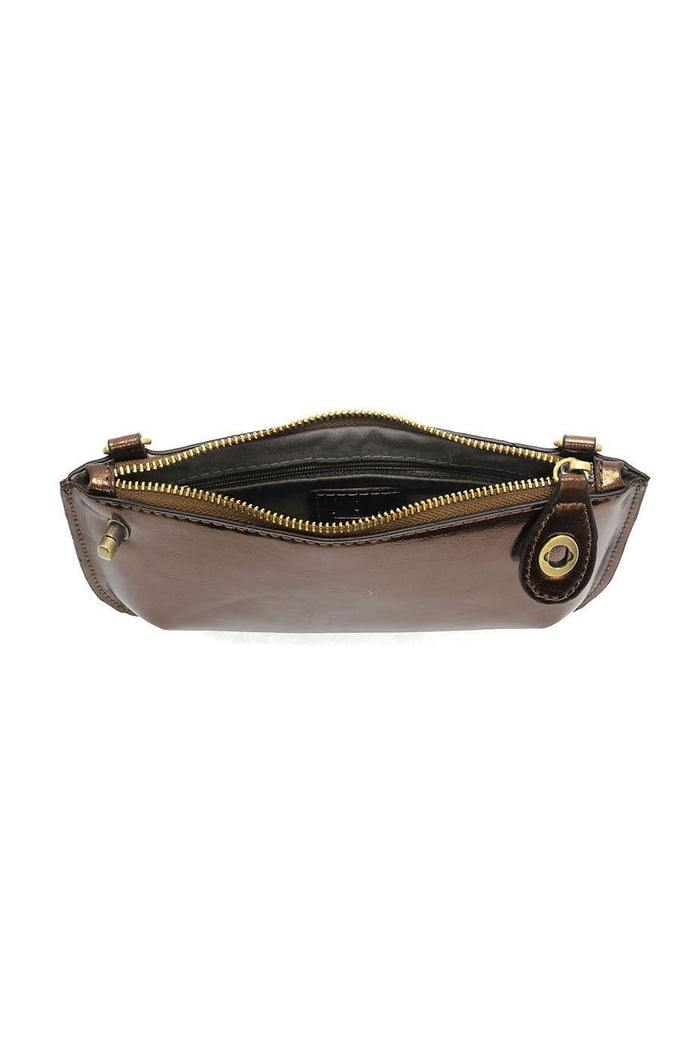 liquid metal mini crossbody wristlet clutch