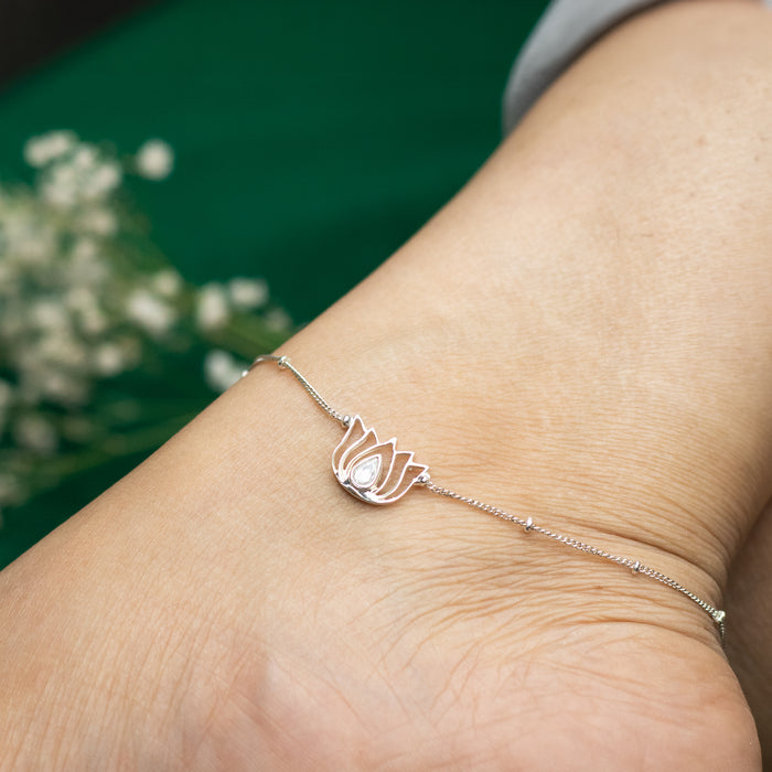 Lotus 92.5 Sterling Silver Anklet
