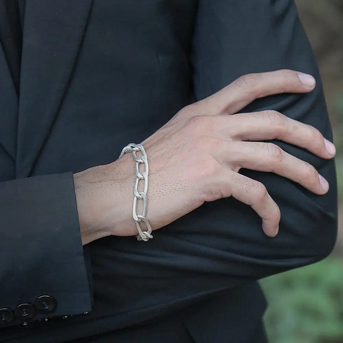 Men's Silver 92.5 Bracelet With Wide Cuban Links