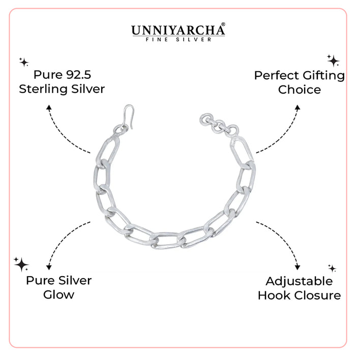 Men's Silver 92.5 Bracelet With Wide Cuban Links