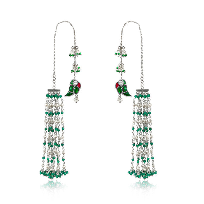 Mithu Dreamy Danglers Silver Earrings