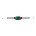 Mithu Emerald Charm Silver Bracelet