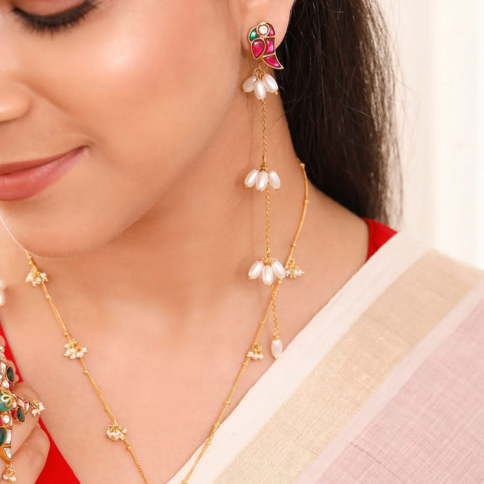 Mithu Pearl Dazzlers 24k Gold Plated Earrings