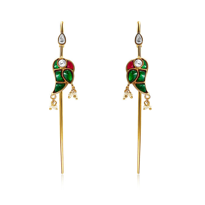 Mithu Silver 24k Gold Plated Needle Earcuff