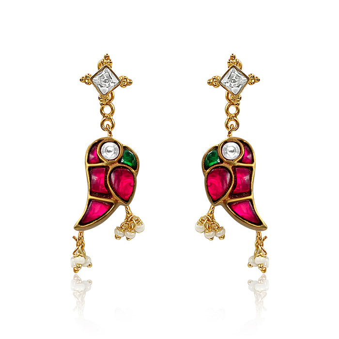 Mithu Silver 24k Gold Plated Stud Earrings