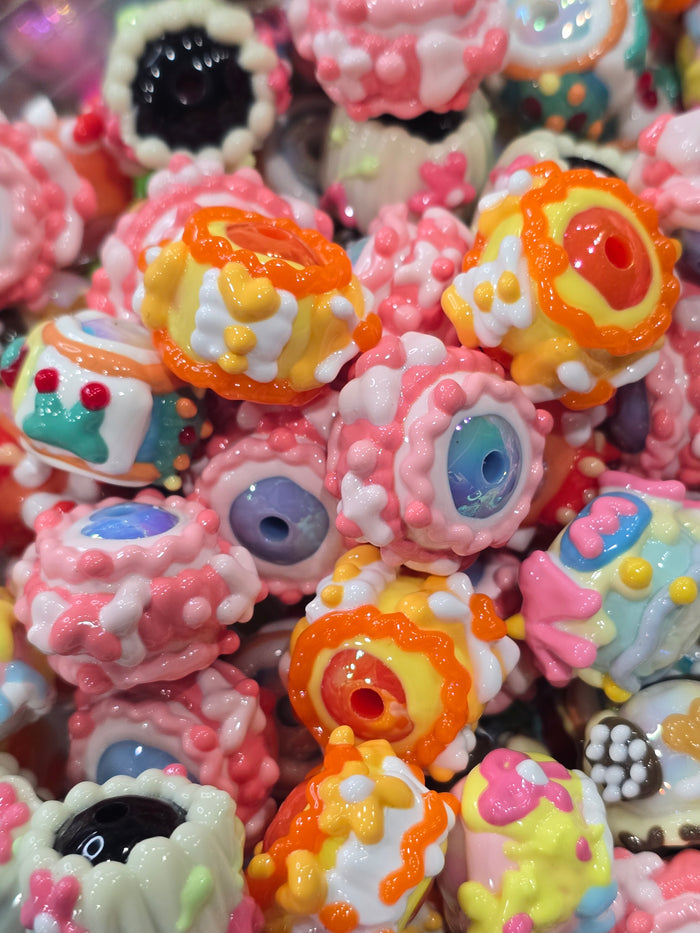 Mix color Hand Painted beads 16mm