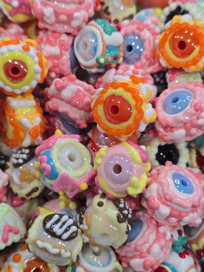 Mix color Hand Painted beads 16mm