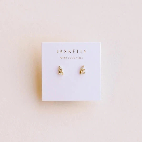 offset trio earring w/ cz stones