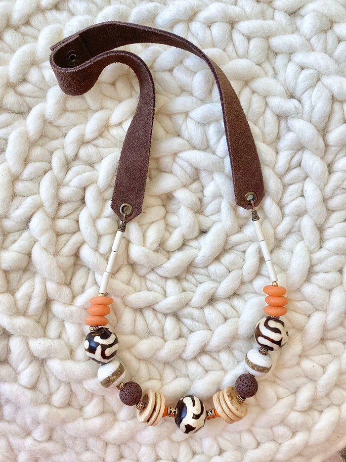 orange and zebra necklace