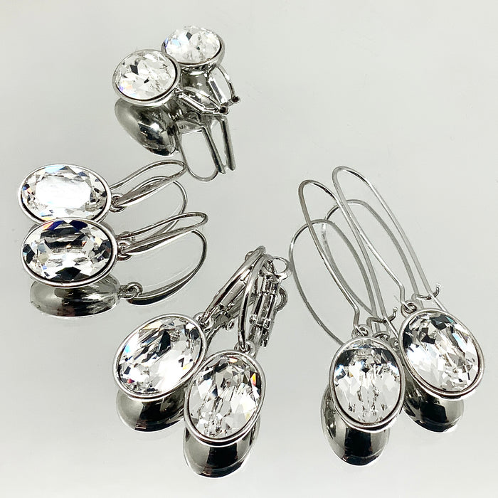 Oval Cut Crystal Earrings