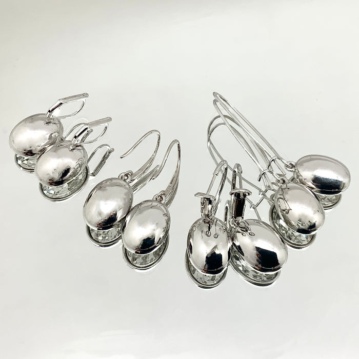 Oval Cut Crystal Earrings