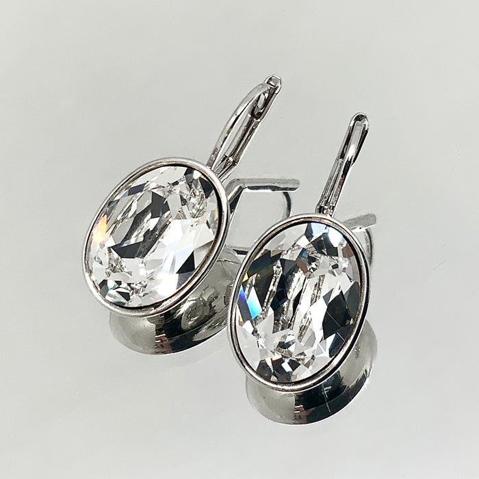 Oval Cut Crystal Earrings