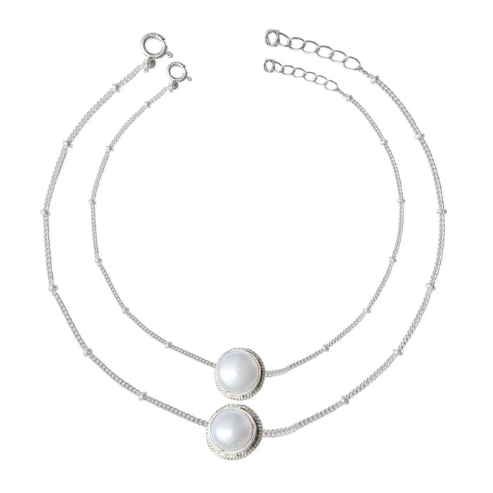 Pearl Silver 92.5 Anklet