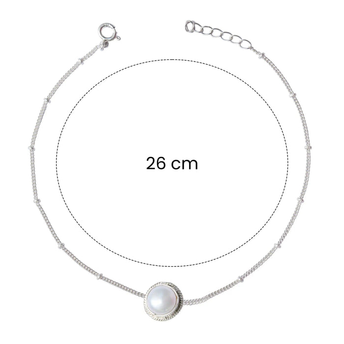 Pearl Silver 92.5 Anklet