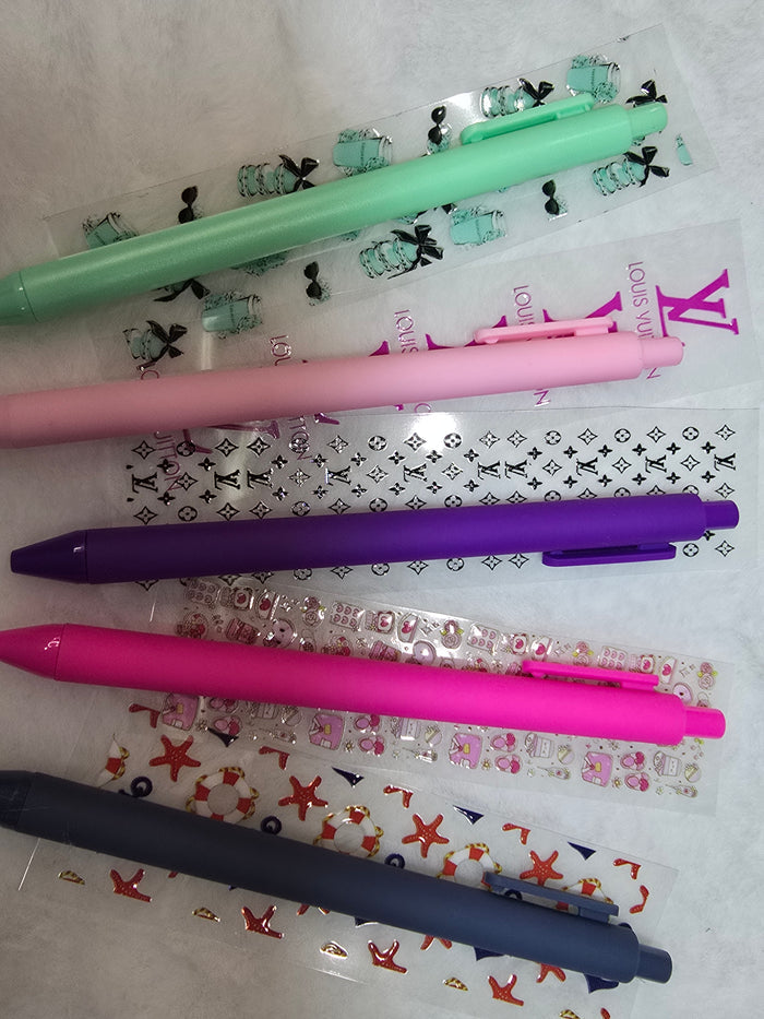 Pens with UV DTF pen wrap- designer  theme