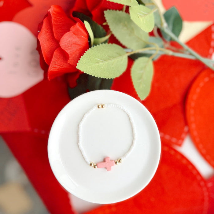 Pink Cross Bracelet