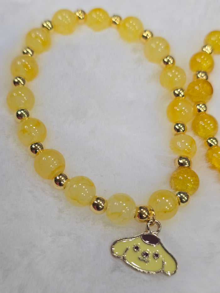Pompom glass beads