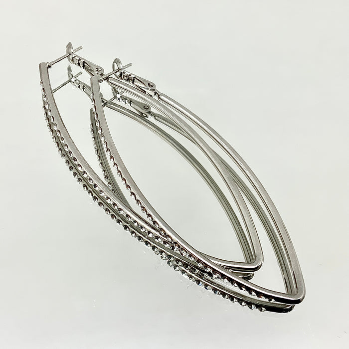 Premium Crystal Large V Shape Earrings