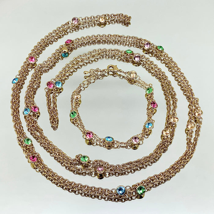Premium Crystal Long Link Chain Set