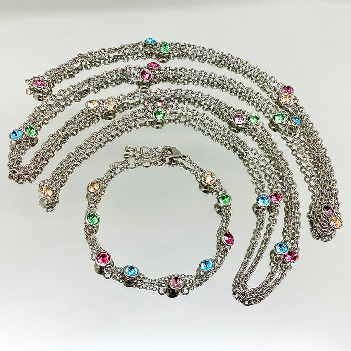 Premium Crystal Long Link Chain Set
