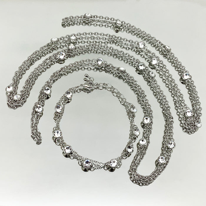 Premium Crystal Long Link Chain Set