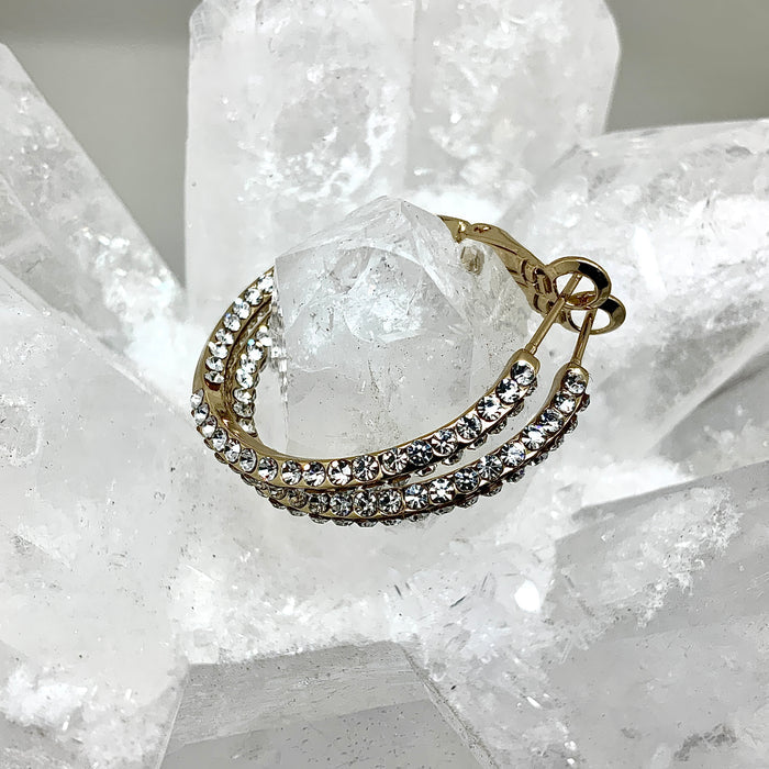 Premium Crystal Small Inside Out Hoop Earring 1.25"