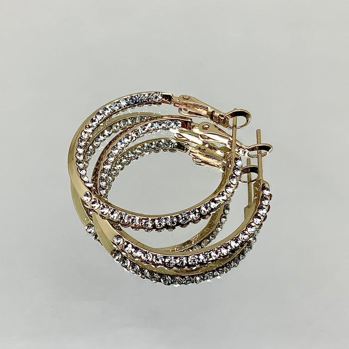 Premium Crystal Small Inside Out Hoop Earring 1.25"