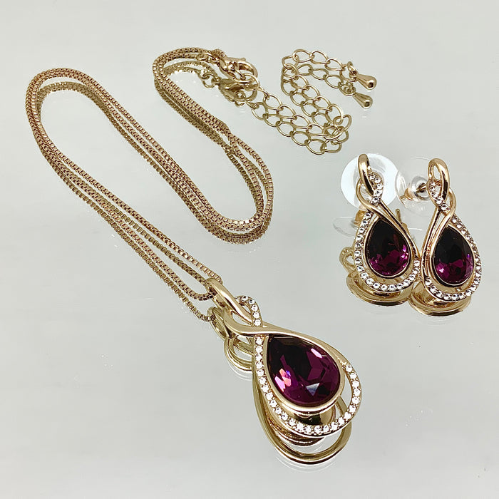 Premium Crystal Twisted Tear Set