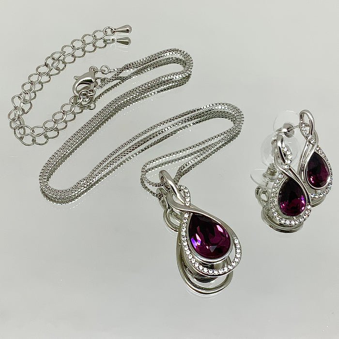 Premium Crystal Twisted Tear Set
